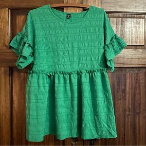 Shein Curve Ruffle Peplum Top